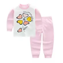 Baby Girls Pajamas Clothing Sets Cartoon Sleepwear Suit Long Sleeve Cartoon Pajamas Home Wear Soft Cotton T-shirt+Pants Clothes