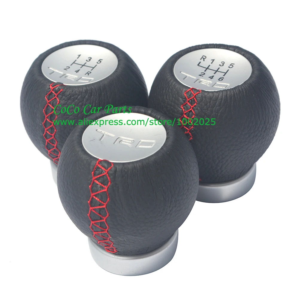 TRD Gear Shift Knob Leather Shift Knob 6 Speed Manual Gear Knob Universal fitment 5MT AT on