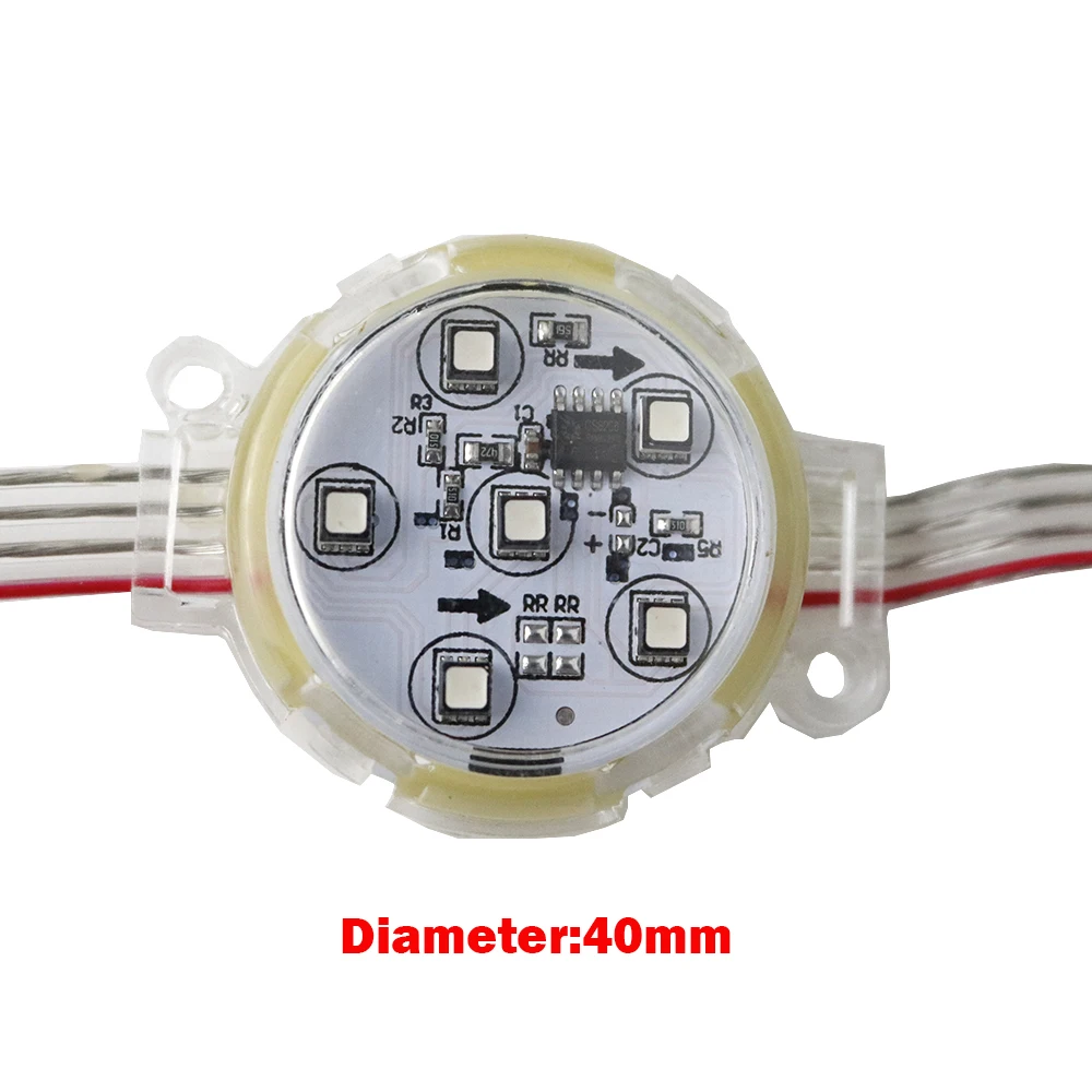 20 шт./лот 40 мм DC24V 3535 UCS1903 модуль диффузный Светодиодный пиксельный полноцветный 6
