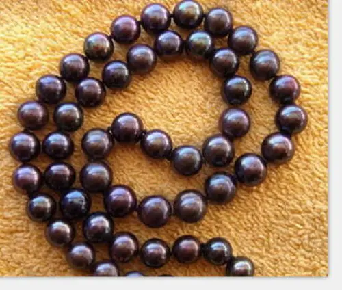

FREE SHIPPING HOT sell new Style >>>> stunning 10-11mm south seaAAA round black red pearl necklace 18inch