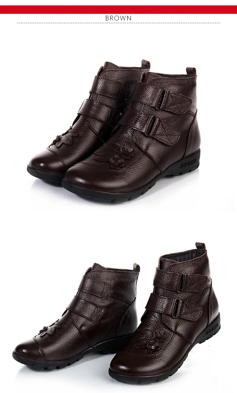Большие размеры(35-43), женские хлопковые ботинки из натуральной кожи на плоской подошве г. Модные зимние ботильоны обувь для мам женские теплые зимние ботинки