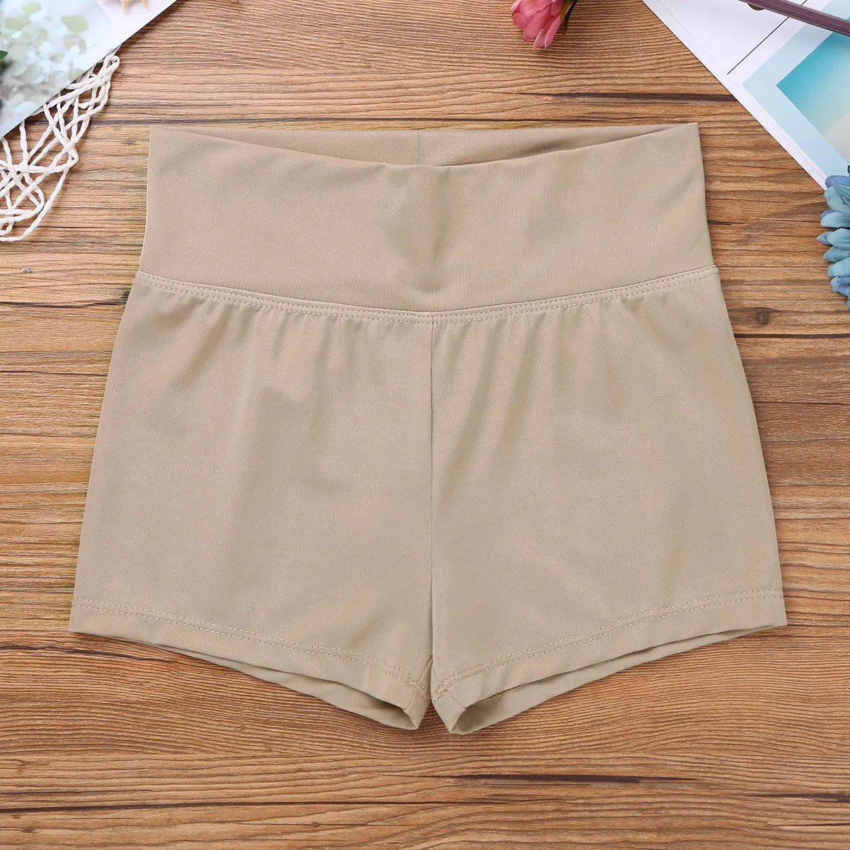 

Girls Boy-cut High Waist Activewear Dance Shorts Sport Bottoms for Yoga Sports Workout Gym Gymnastics High Waisted Dance Shorts