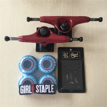 2016 Free Shipping Skateboard Parts Original Element Aluminum 5.25″ Skate Trucks And Girl PU Wheel Skate with Royal Riser Pads