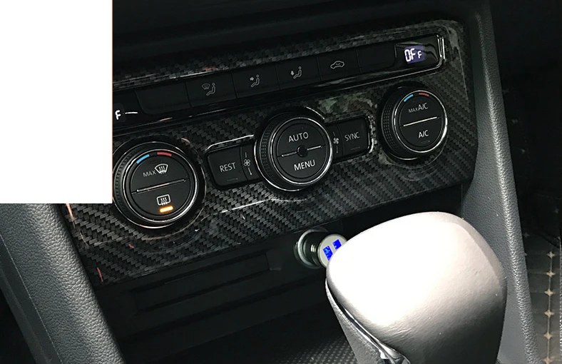 Lsrtw2017 нержавеющая сталь АБС-пластик автомобильный Кондиционер управления накладки на панель украшения для volkswagen tiguan