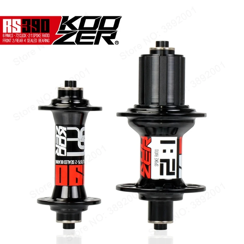 

KOOZER RS390 Road Bike Hubs 100/130mm Front Rear Bearing Hub 20/24 Hole 11 Speed 2:1 Spoke