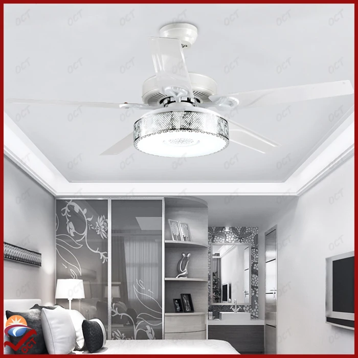 Oct Modern Ceiling Fan Lamp 110v 22v Bedroom Acrylic Led
