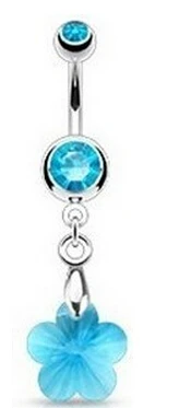 

Tunnels Piercing New Fashion Gift The Double Gem Crystal Belly Ring Body Piercing Navel Mixed 4 Colors
