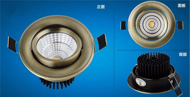 Новейшая затемнения 10 Вт 15 Вт светодиодный COB чип светильник Встраиваемый Винтажный стиль круглая лампа белый/теплый белый светодиодный лампа Epistar