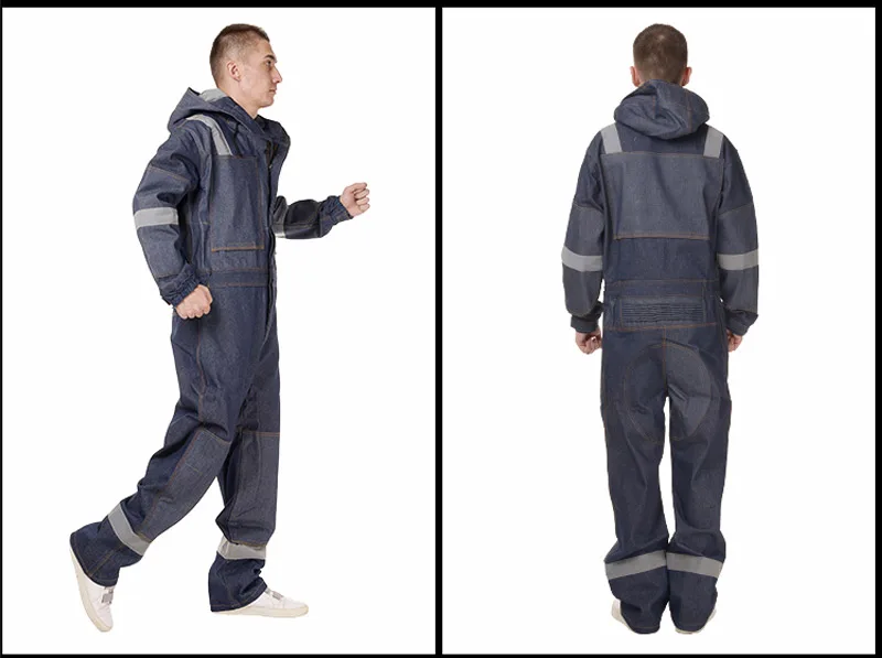 Men Overalls Work Clothing Long Sleeved Hooded Coveralls Reflective strip anti-static Labor Overalls For Welding Auto Repair  (6)
