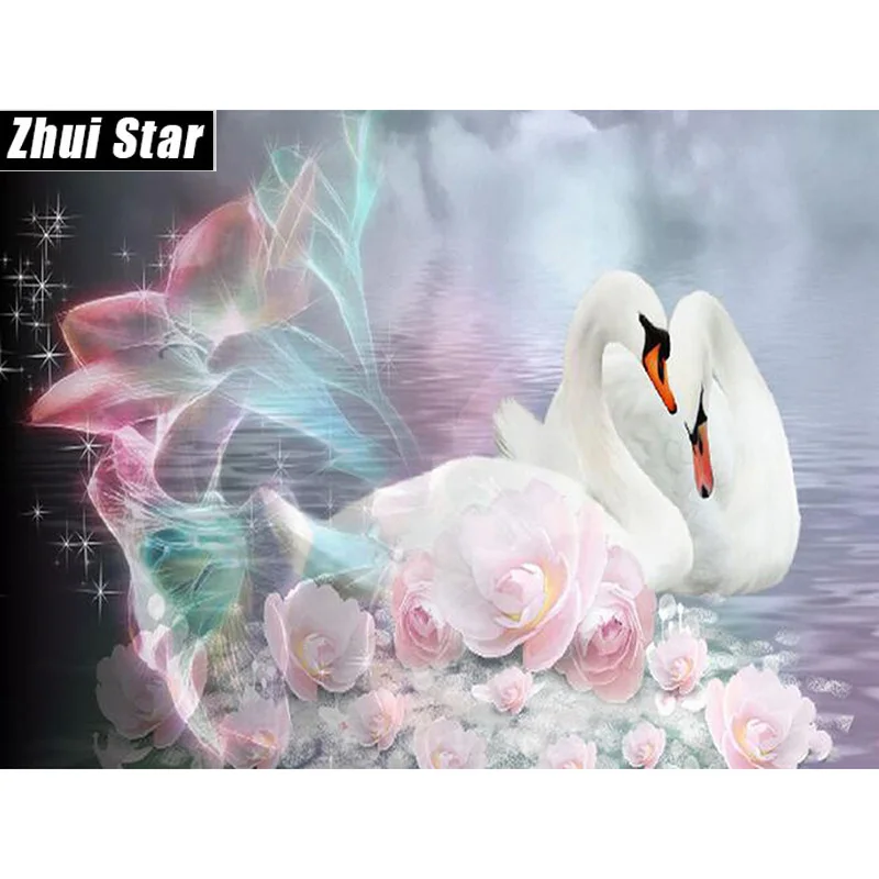 

Diy Diamond painting animal 3d crystal square diamond mosaic full diamond embroidery swan decorative pictures of beads xsh xsh