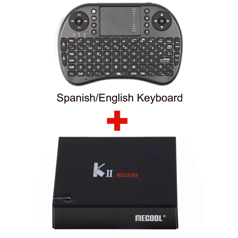 DVB T2 Android tv Box K2 PRO 2 Гб 16 Гб DVB-T2 DVB-S2 Android 7,1 Amlogic S905D Dual wifi HEVC KII pro 4K Smart tv Box+ клавиатура - Цвет: Add Spanish Keyboard