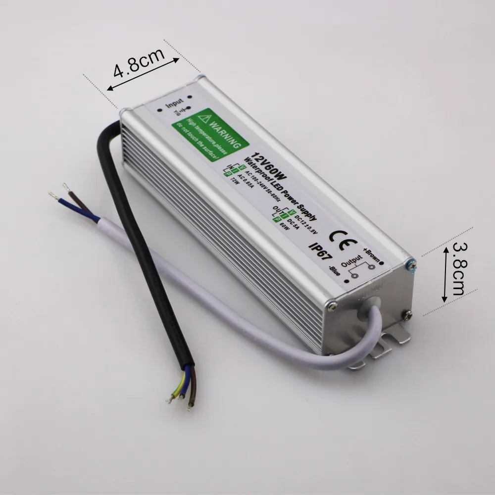 

Free Shipping 24V 60W IP67 Waterproof LED Power Supply AC100-260V To 24V Output LED Driver Switch Transformer Outdoor Light