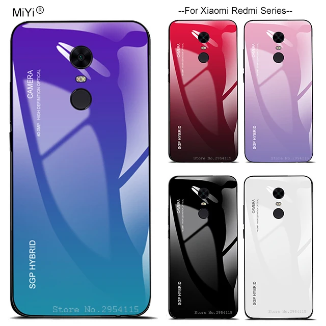 

Gradient Tempered Glass Case For Xiaomi Redmi note 5 Protective Shell Cover Redmi 5 plus 6 Pro 6A S2 note 4 4X 5a Prime Coque