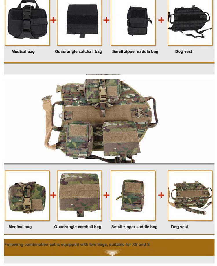 Армия Тактический Жилетки Военная униформа Одежда для собак Training подшипника нагрузки жгута SWAT Кинологический спасения Молл жилет