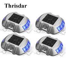 Thrisdar 3 шт. открытый Солнечный свет палубе 6 светодиодный панель солнечных батарей путь маркер дорожный шпилька Водонепроницаемый Шоссе Безопасности Предупреждение свет