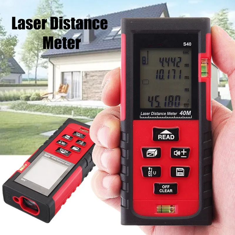 60m//196ft LCD Digital Laser Distance Meter Range Finder Diastimeter Tester Tool