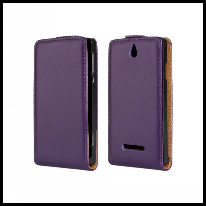 Фиолетовый Чехол Fundas для sony Xperia E C1605 E4G P Lt22i V Lt25i S Lt 26i T Lt30p, кожаный флип-чехол для телефона, защитный чехол - Цвет: Фиолетовый