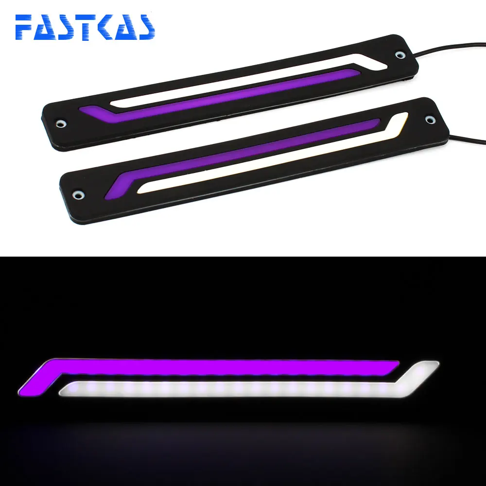 

Daytime Running Light 100% Waterproof LED DRL White Purple Color Day Light Fog Light Turning Signal Flexible Car Running Light