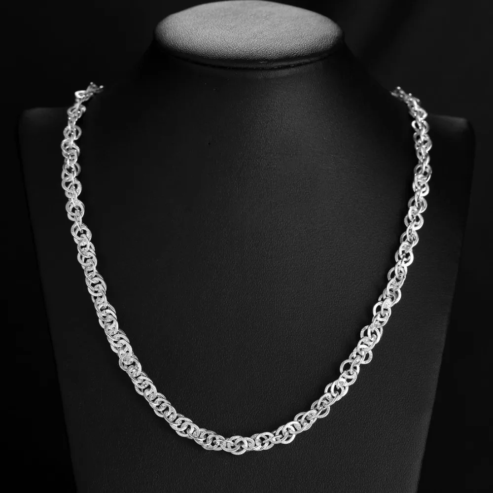 Hesiod Luxury Silver Plated Chain Necklace With Lobster Clasps Chokers
