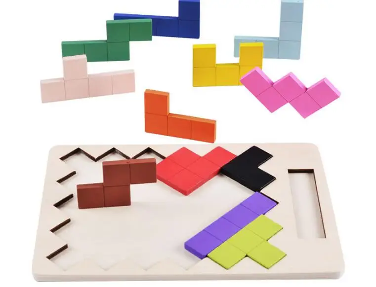 NEW Wooden Tangram Brain Teaser Puzzle Toys Tetris Game Preschool Magination Intellectual Educational Kid Toy Gift | Игрушки и хобби