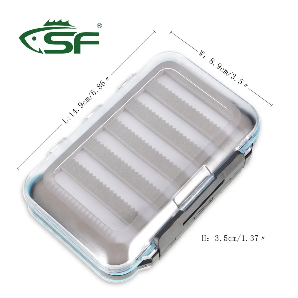 SF Жесткий пластик ПВХ fly box DS-Large с щелевой пены двойной стороне 150*100*44 мм