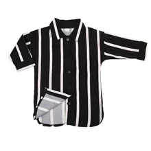 Одежда для девочек Новинка года; Повседневная хлопковая Блуза в полоску с длинными рукавами для школьниц модные милые рубашки для девочек