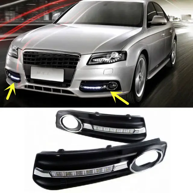 Chrome Led Daytime Running Drl With Fog Lights Lamp Cover