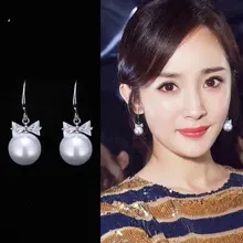 Новые роскошные брендовые дизайнерские модные Имитационные женские серьги с жемчугом милые жемчужные серьги с бантом женские ювелирные изделия