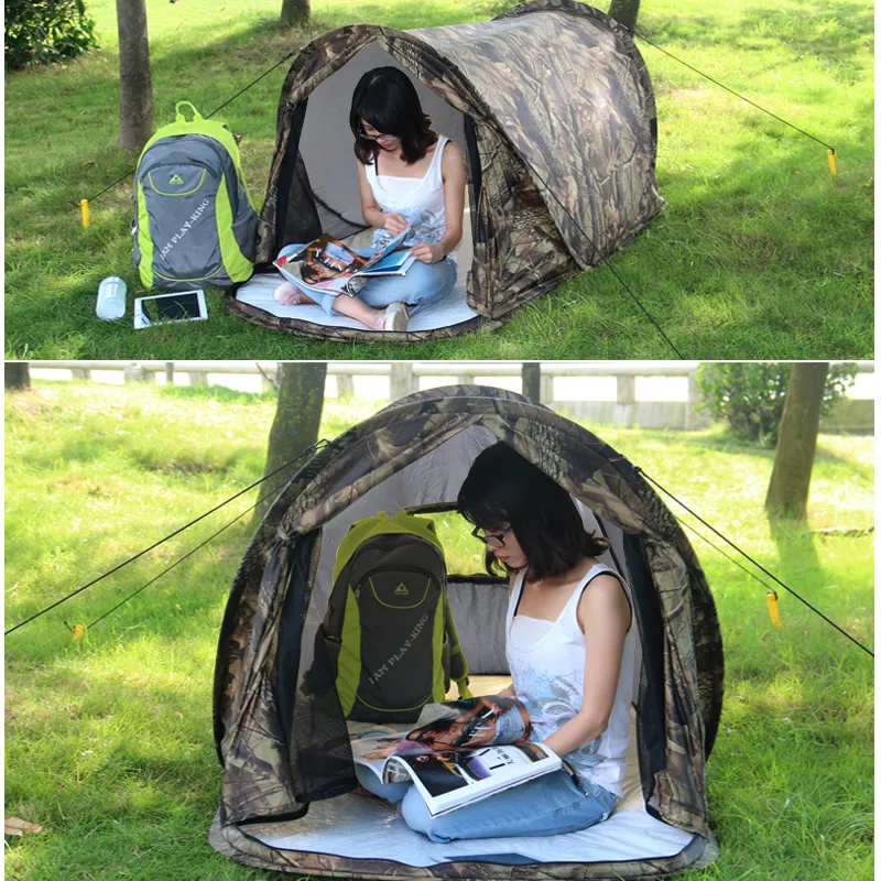 Ultralight Throwing Pop Up Tent Outdoor Automatic Tent Camouflage Portable Hiking Camping Fishing Tent Waterproof 1-2 Person