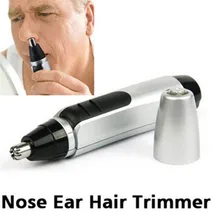 Портативный электрический триммер для волос в носу, машинка для стрижки носа на батарейках, бритва для удаления волос в ушах, уход за лицом, бритва для мужчин