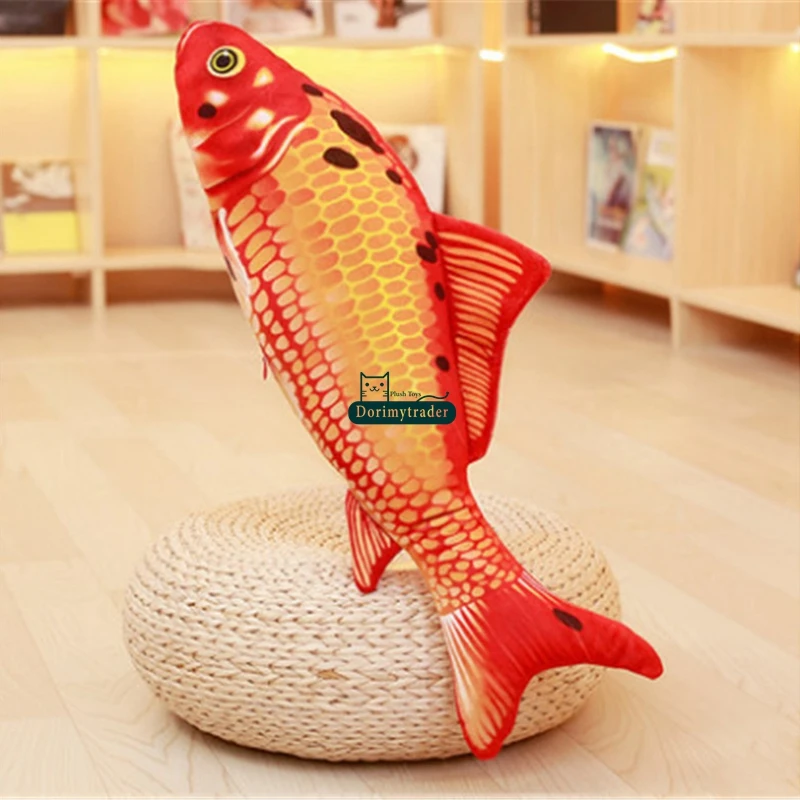 Dorimytrader 135cm Large Simulated Animal Koi Fish Plush Toy Stuffed Soft Fishes Animals Pillow  Doll 53inches Gift Home Decoration DY61692 (11)