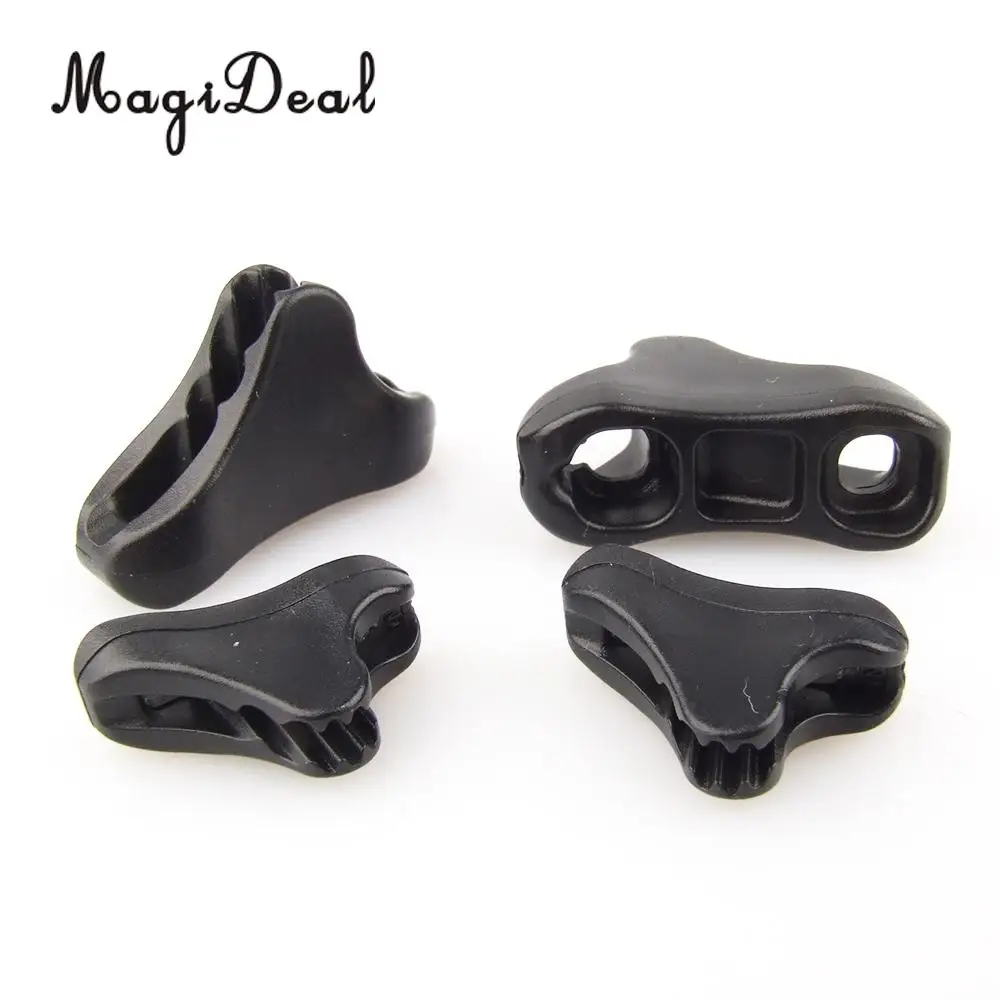 Outdoor 10Pcs Black Plastic Camping Tent Guyline Runners Cord Rope Tensioners S/L for Car Field Tents Sleeping Bags Backpacks