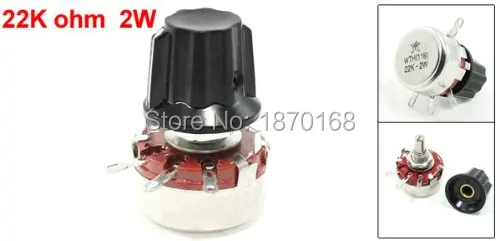 

Wth118 22 K ohm tunggal mengubah Rotary Linear lancip potensiometer karbon, Pot w Knob