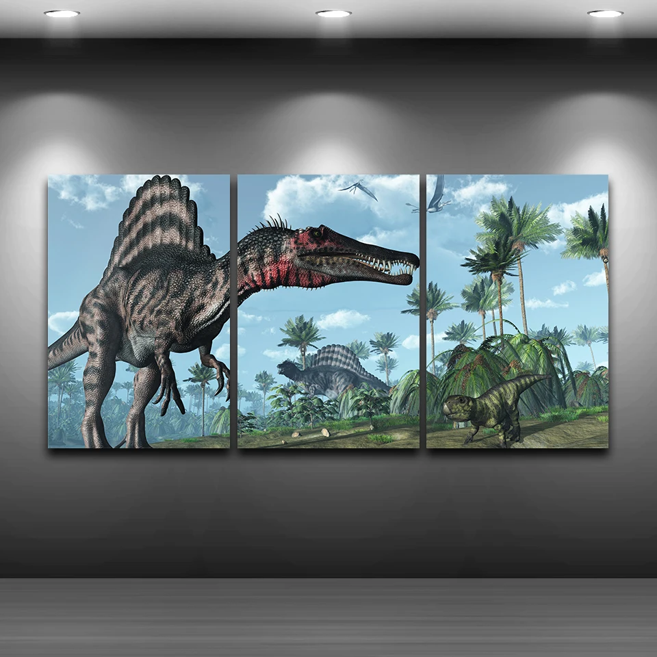 Canvas Pictures For Living Room Wall Art Framework 3 Pieces Jurassic