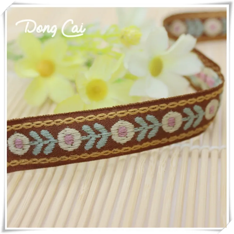 

5yards/lot Brown Strap Bohemia Indian Ethnic Style Geometric Ribbon Of Garment DIY Handmade National Ribbon Lace Accessoriess
