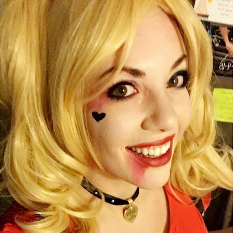 

Anogol Harley Quinn Princess Snow White Mercy Judy Hopps Game of thrones Synthetic Cosplay Wig For Halloween Costume Party+ Cap