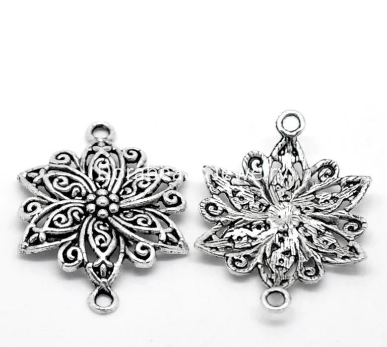 

Doreen Box Lovely 20PCs Antique Silver Flower Connectors Findings 4cmx2.8cm(1 5/8"x1 1/8") (B20238)