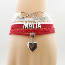 Бесконечная любовь Мальта Подвеска для браслета в форме сердца Мальты Национальный флаг браслеты и браслеты для женщин и мужчин ювелирные изделия