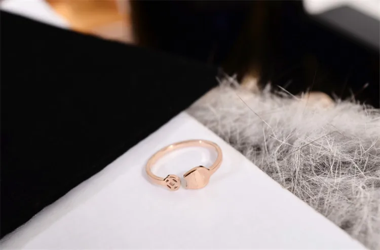 YUN RUO Новое Винтажное кольцо Фортуна кот цвет розового золота модные ювелирные изделия из титана стали подарок на свадьбу День рождения женщина никогда не выцветает