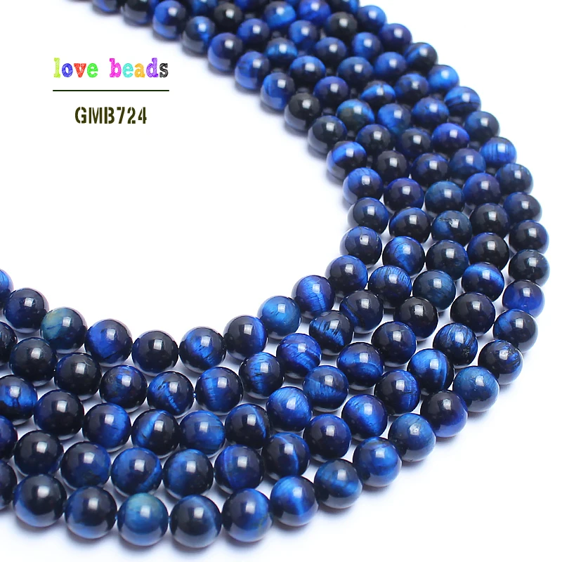 A++ бусины из натурального камня, круглые бусины с синим тигровым глазом для изготовления ювелирных изделий, 15 дюймов, размер на выбор, 6.8.10.12 мм, Bracelet-F00125