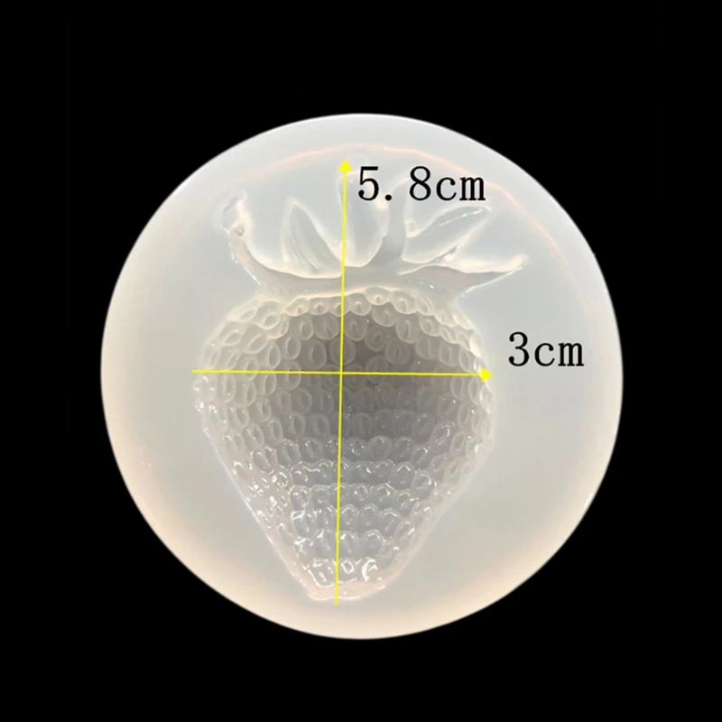 Перо/клубника/цветок помадка 3D зеркало DIY силиконовые формы для Подвески Ювелирных изделий инструмент для изготовления ювелирных изделий изделия смолы формы - Цвет: Strawberry