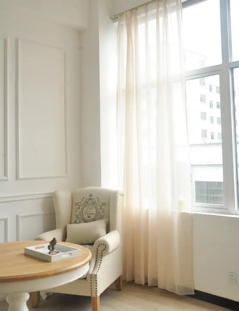 Faux Linen Voile Curtain Solid Color Sheer Curtains Rod Pocket