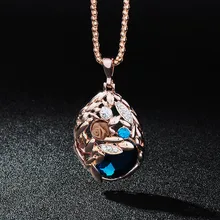 Fashion Sweater Chain Pendant Necklaces Jewelry Trendy High Quality Big Crystal Long Necklace For Women Accessories