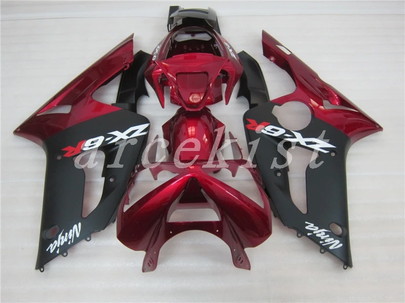 Литья под давлением Abs Обтекатели комплект подходит для kawasaki Ninja ZX6R 636 2003 2004 03 04 6R 600CC Кузов Набор, красный, черный, матовый чехол