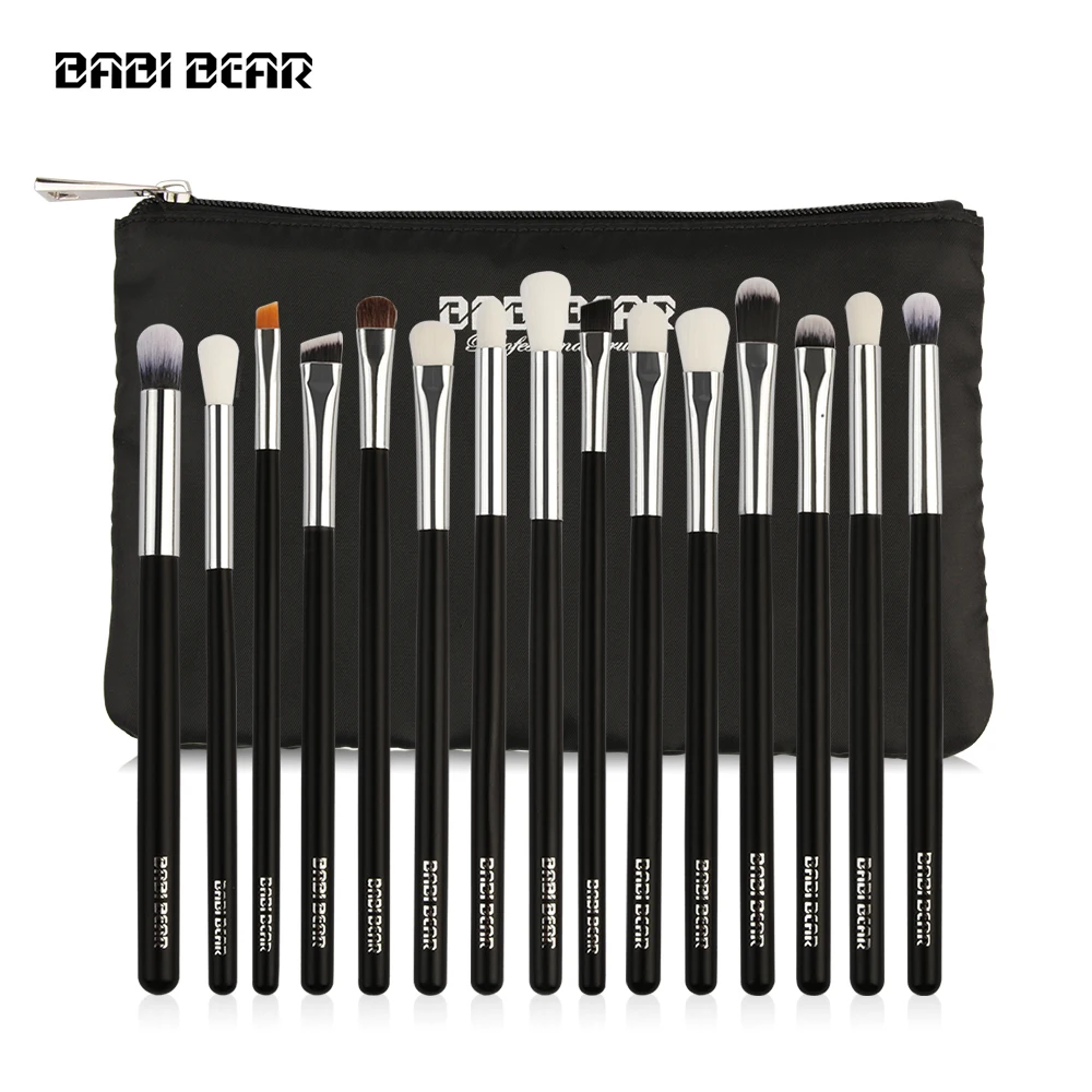 

BABI BEAR 15 Pcs Makeup Brush Holder Home Use Eye Makeup Foundation Brushes Eyeshadow Eye Shading Blending Cosmetic Brush Set