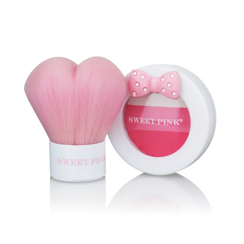 

New Blush My Princess Limited Edition Pink Peach Brush Tri-Color Cheek Rose Blush Soft Natural Baking Powder Palette Makeup Set