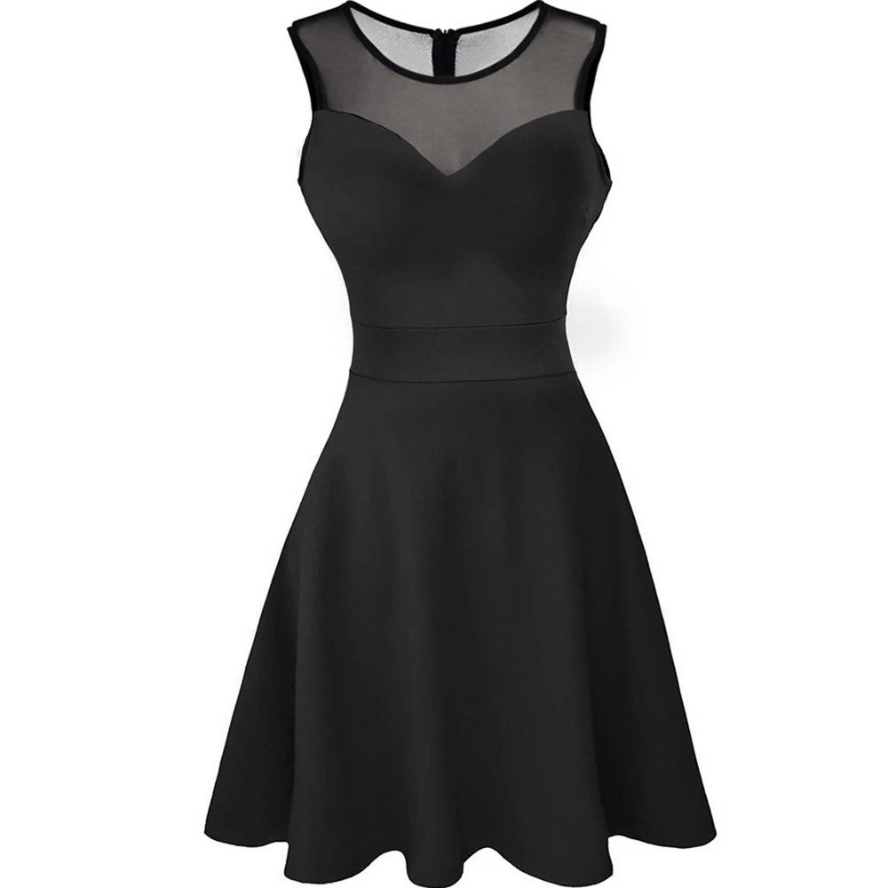Женское платье с О образным вырезом Berydress черное кружевное трапециевидной формы