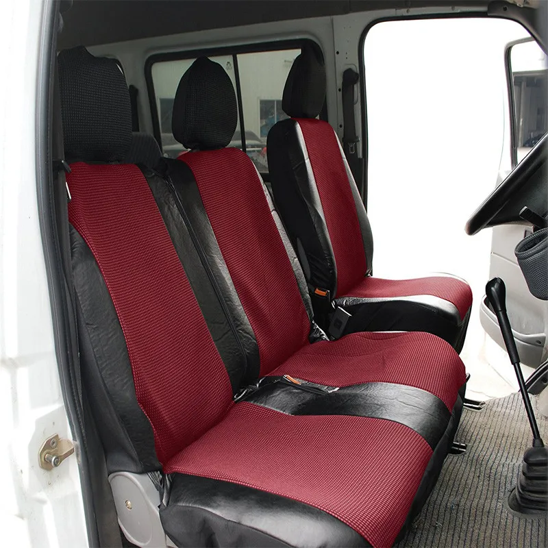 AUTOYOUTH 1+ 2 чехлы на сиденья для микроавтобуса/микроавтобуса универсальные с имитацией кожи цвет красный/черный синий/черный