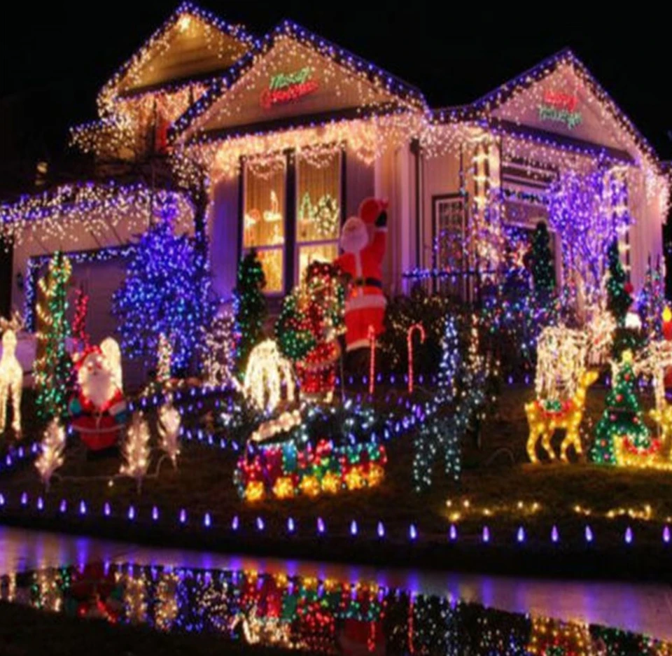 Водонепроницаемые светодиодные сказочные огни AC220V 110V 10M 20M 100M светодиодные гирлянды Рождественские огни декор для рождественской гирлянды дворовая площадь