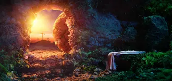 

Crucifixion Sunrise Empty Tomb Shroud Resurrection backdrop Vinyl cloth High quality Computer print Halloween background